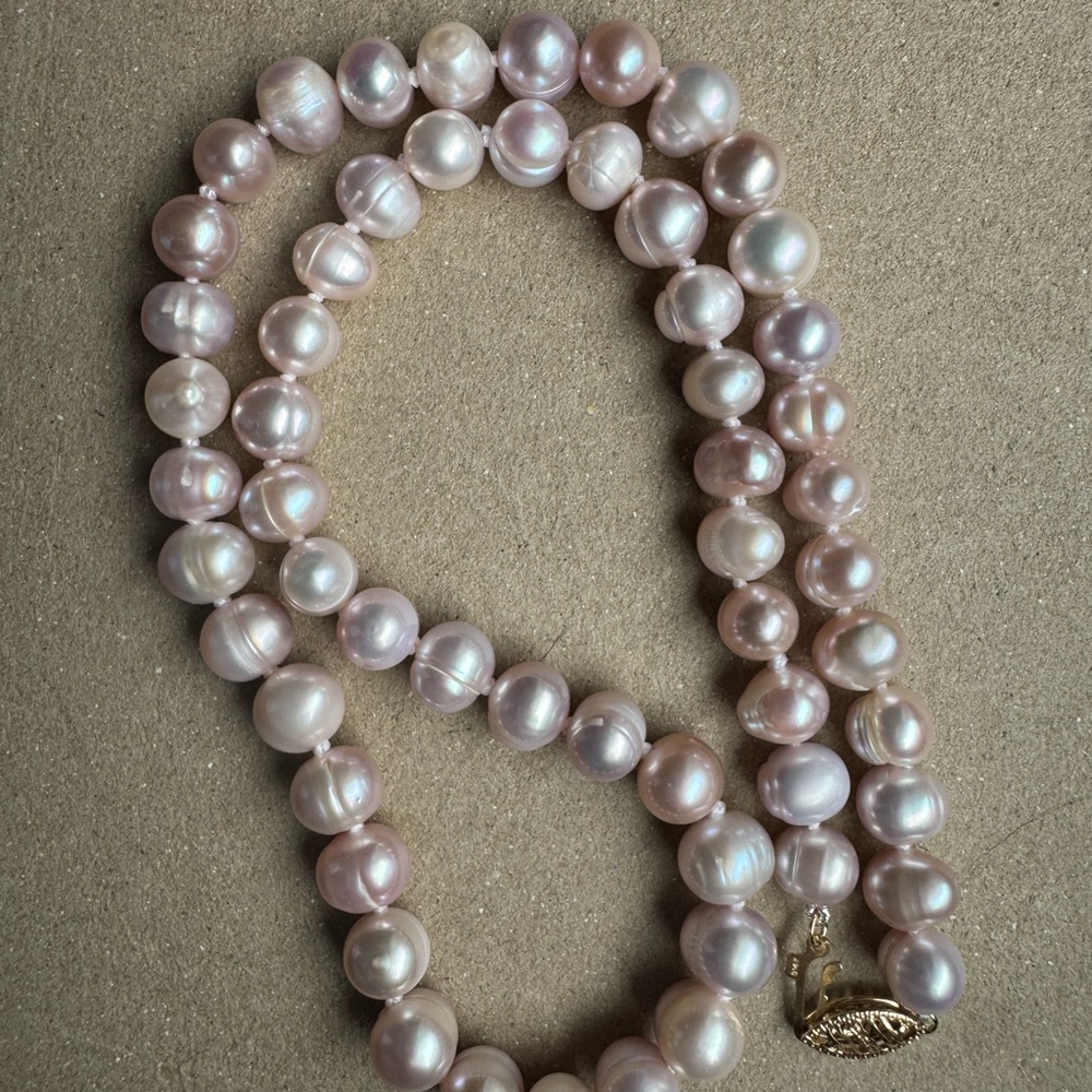14kt Rose Pearl Necklace 7mm
